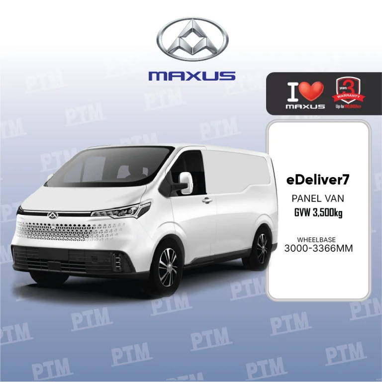 Maxus eDeliver7 electric van, available for purchase and service at PTM Auto