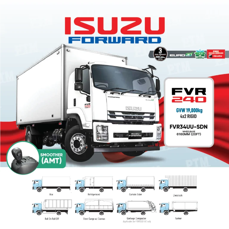ISUZU FVR 240 – Heavy-duty truck with auto transmission available for purchase at PTM Auto